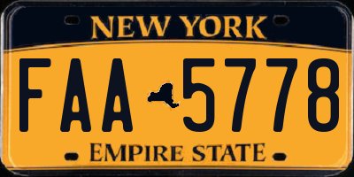 NY license plate FAA5778