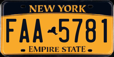 NY license plate FAA5781