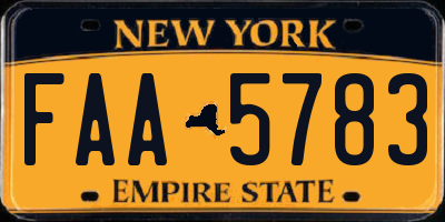 NY license plate FAA5783