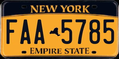 NY license plate FAA5785