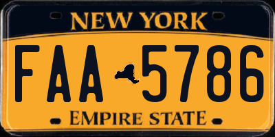NY license plate FAA5786