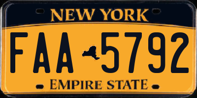 NY license plate FAA5792