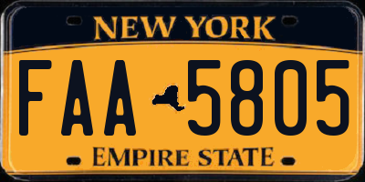 NY license plate FAA5805