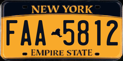 NY license plate FAA5812