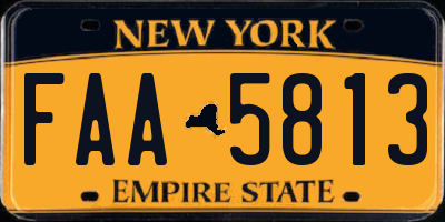 NY license plate FAA5813