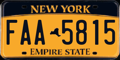 NY license plate FAA5815