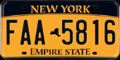 NY license plate FAA5816