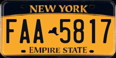 NY license plate FAA5817