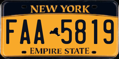 NY license plate FAA5819