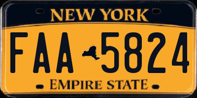 NY license plate FAA5824