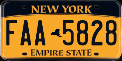 NY license plate FAA5828