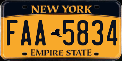 NY license plate FAA5834