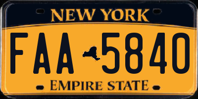 NY license plate FAA5840