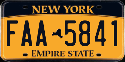 NY license plate FAA5841