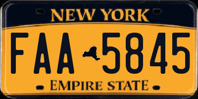 NY license plate FAA5845