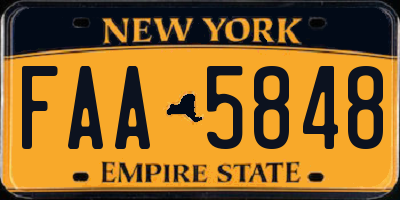 NY license plate FAA5848