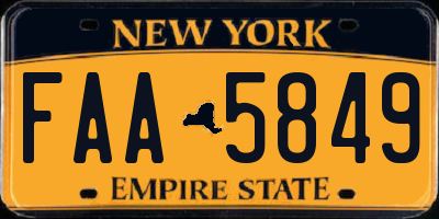 NY license plate FAA5849