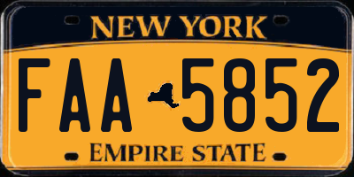 NY license plate FAA5852