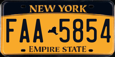 NY license plate FAA5854