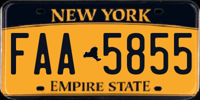 NY license plate FAA5855