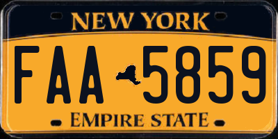 NY license plate FAA5859