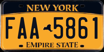 NY license plate FAA5861