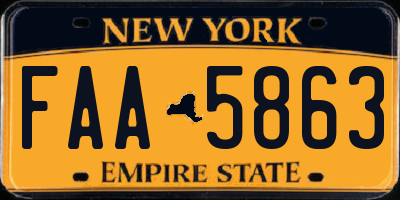 NY license plate FAA5863