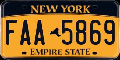 NY license plate FAA5869