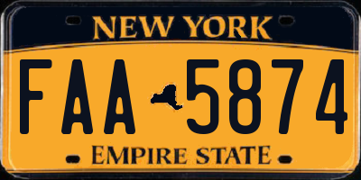 NY license plate FAA5874