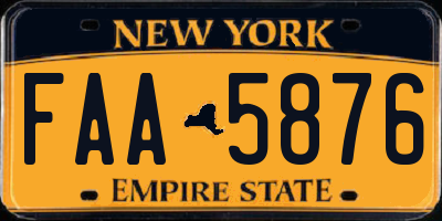 NY license plate FAA5876