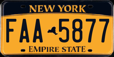 NY license plate FAA5877