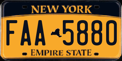 NY license plate FAA5880
