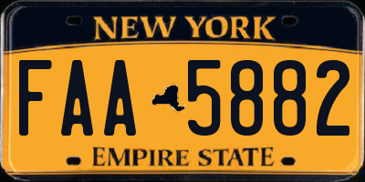 NY license plate FAA5882