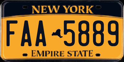 NY license plate FAA5889