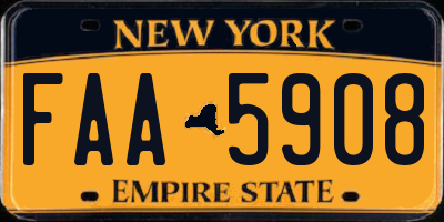 NY license plate FAA5908