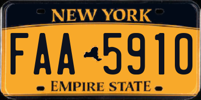 NY license plate FAA5910