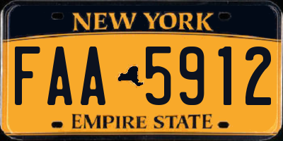 NY license plate FAA5912