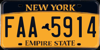 NY license plate FAA5914