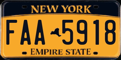 NY license plate FAA5918