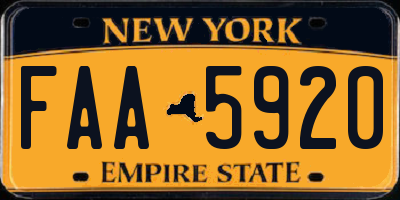 NY license plate FAA5920