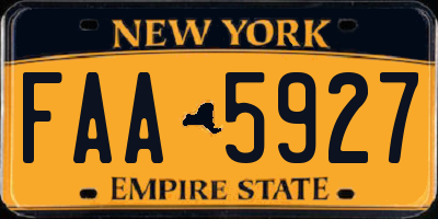 NY license plate FAA5927