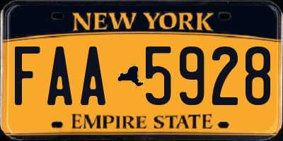 NY license plate FAA5928