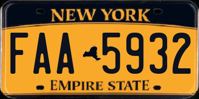 NY license plate FAA5932