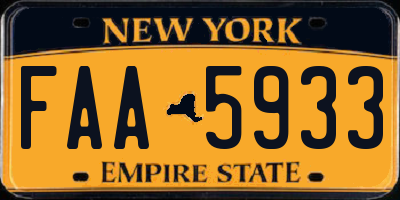 NY license plate FAA5933