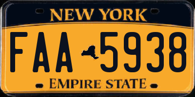 NY license plate FAA5938