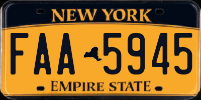 NY license plate FAA5945