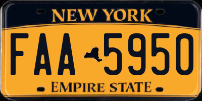 NY license plate FAA5950