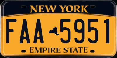 NY license plate FAA5951