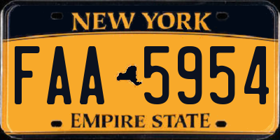 NY license plate FAA5954