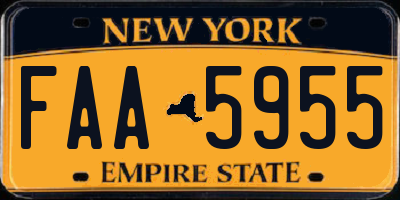 NY license plate FAA5955